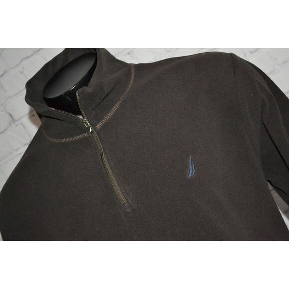41261 Nautica Fleece Pullover Sweater Shirt 1/4 ZIP Polyester Size Large Mens - Picture 1 of 7
